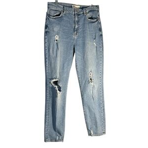 Current Elliott Distressed Straight Leg Jeans Sz 28